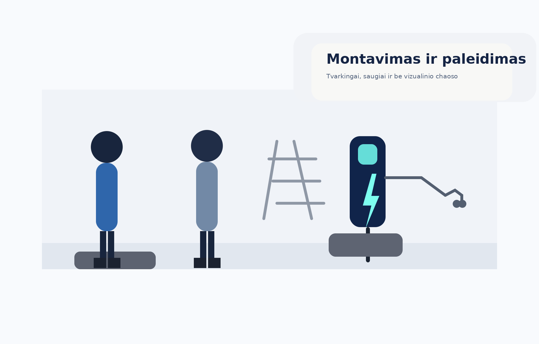 EV stotelės montavimo darbai